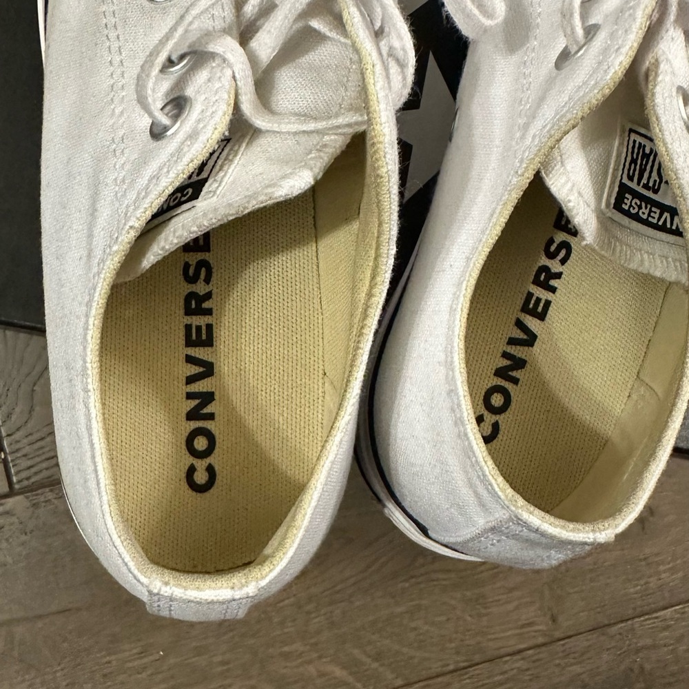 Converse All Star White Platform Canvas Shoes - Picture 3 of 6